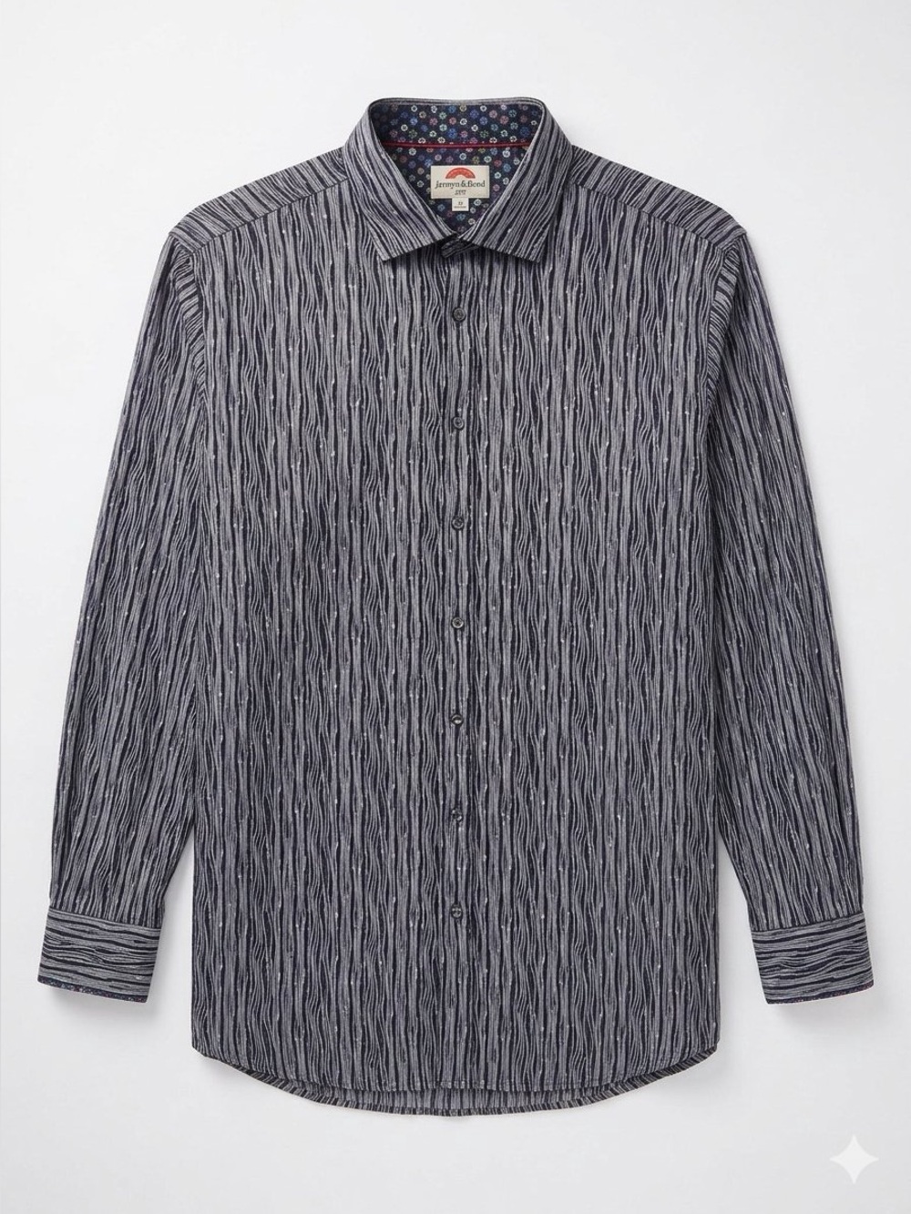 Jermyn & Bond 2XT Menβs Big & Tall Textured Vertical Stripe Dress Shirt